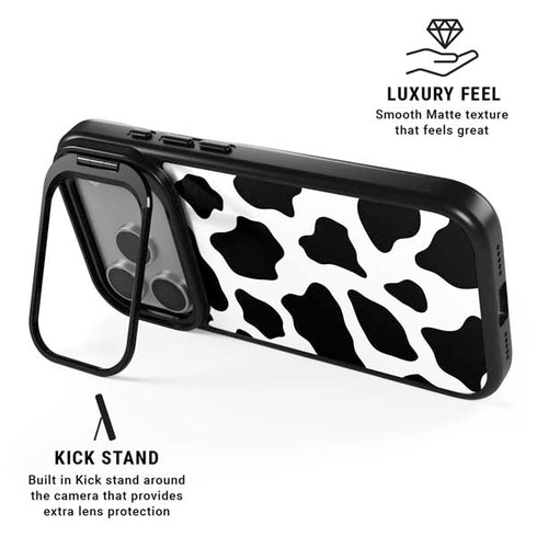Cow Print iPhone 17 Pro Max Kickstand Case