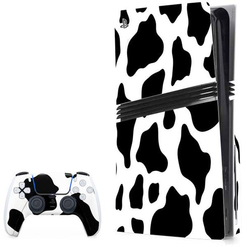 Cow Print PS5 Pro Disk Bundle Skin