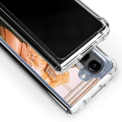 Cozy Autumn Library Witch with Cat and Coffee by Ivy Dolamore Galaxy Z Fold5 5G Clear Case