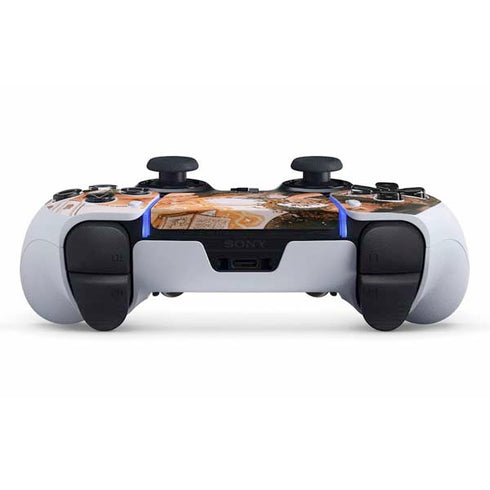 Cozy Autumn Library Witch with Cat and Coffee by Ivy Dolamore PS5 DualSense Edge Pro Controller Skin