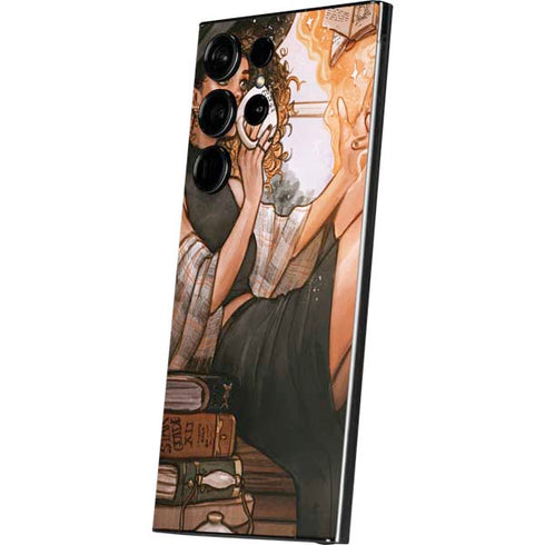 Cozy Autumn Library Witch with Cat and Coffee by Ivy Dolamore Galaxy S24 Ultra Skin