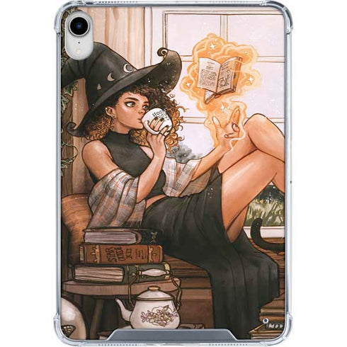 Cozy Autumn Library Witch with Cat and Coffee by Ivy Dolamore iPad 11th Gen (2025) Clear Case
