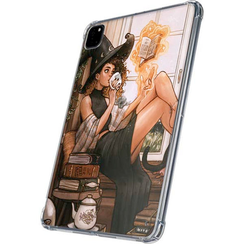 Cozy Autumn Library Witch with Cat and Coffee by Ivy Dolamore iPad Pro 11in (2024) Clear Case