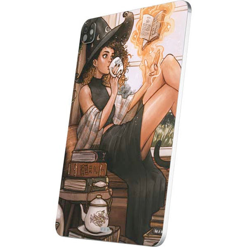 Cozy Autumn Library Witch with Cat and Coffee by Ivy Dolamore iPad Pro 13in M4 (2024) Skin