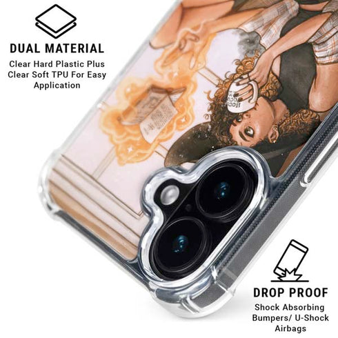 Cozy Autumn Library Witch with Cat and Coffee by Ivy Dolamore iPhone 16 MagSafe Case