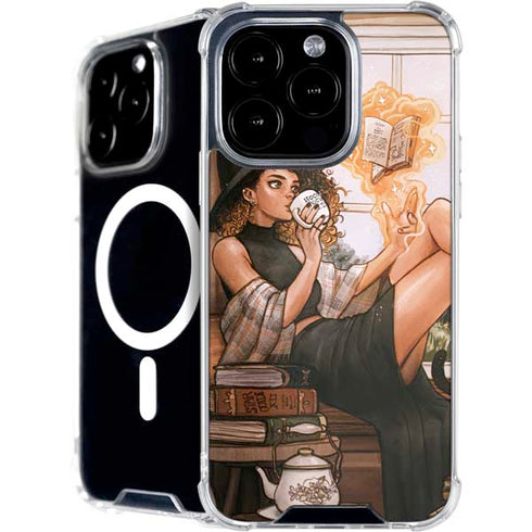 Cozy Autumn Library Witch with Cat and Coffee by Ivy Dolamore iPhone 16 Pro MagSafe Case