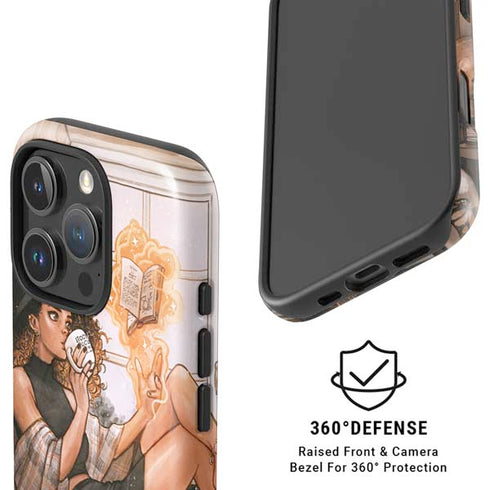 Cozy Autumn Library Witch with Cat and Coffee by Ivy Dolamore iPhone 16 Pro Magsafe Impact Case