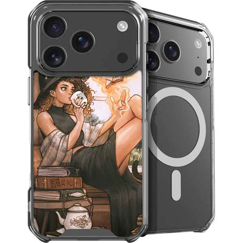 Cozy Autumn Library Witch with Cat and Coffee by Ivy Dolamore iPhone 18 Pro MagSafe Case