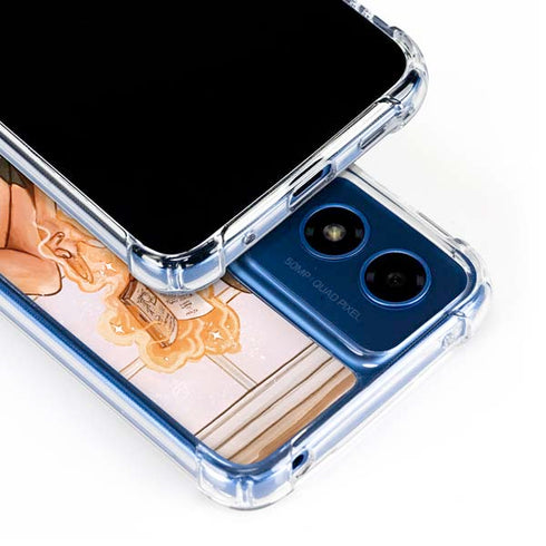 Cozy Autumn Library Witch with Cat and Coffee by Ivy Dolamore Moto G 5G (2024) Clear Case