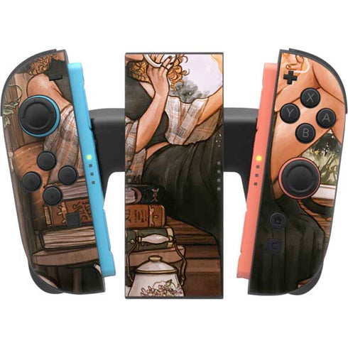 Cozy Autumn Library Witch with Cat and Coffee by Ivy Dolamore Nintendo Switch 2 (2025) Joy-Con Controller Skin
