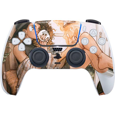 Cozy Autumn Library Witch with Cat and Coffee by Ivy Dolamore PS5 Pro Bundle Skin