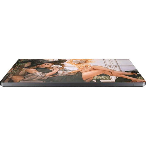 Cozy Autumn Library Witch with Cat and Coffee by Ivy Dolamore Surface Laptop 7 13.8in Skin