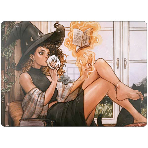 Cozy Autumn Library Witch with Cat and Coffee by Ivy Dolamore Surface Laptop 7 15in Skin