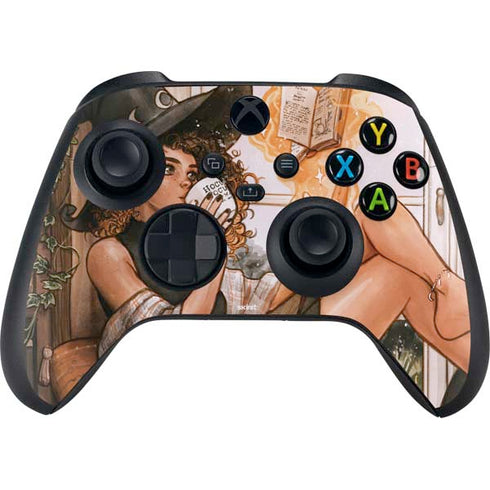 Cozy Autumn Library Witch with Cat and Coffee by Ivy Dolamore Xbox Series X Bundle Skin