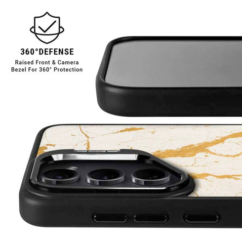 Cracked Marble Galaxy S25 Kickstand Case
