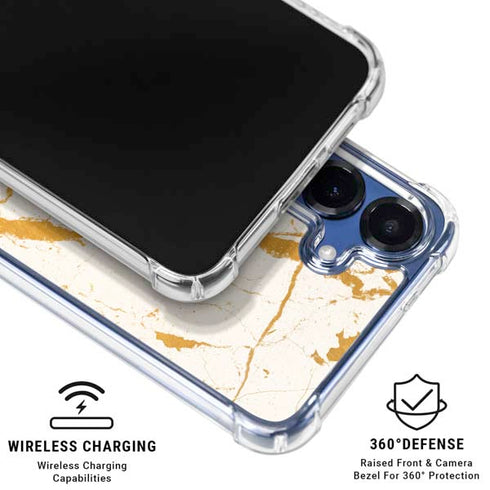 Cracked Marble Galaxy S25 Clear Case