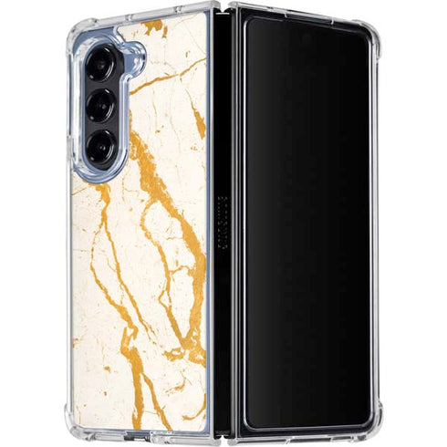 Cracked Marble Galaxy Z Fold5 5G Clear Case