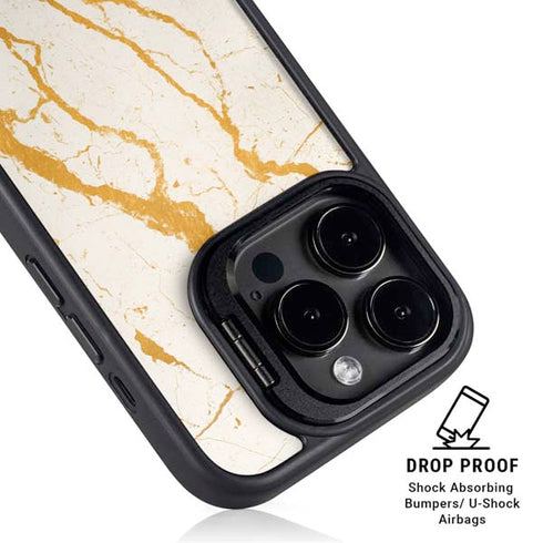 Cracked Marble iPhone 13 Pro Kickstand Case