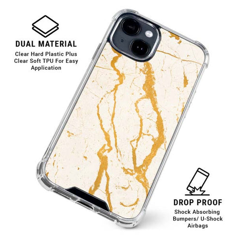 Cracked Marble iPhone 15 Clear Case