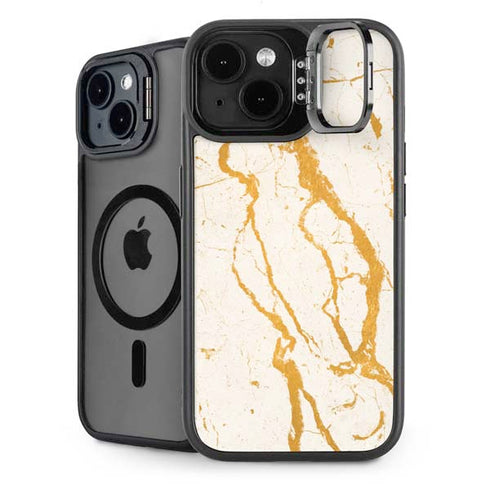 Cracked Marble iPhone 15 Plus Kickstand Case