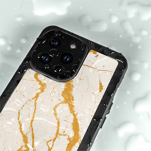 Cracked Marble iPhone 15 Pro Waterproof Case