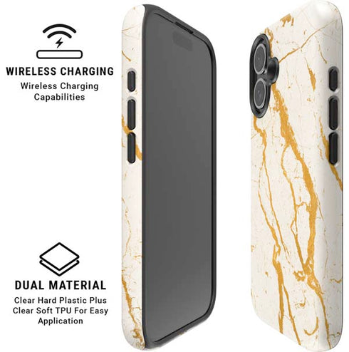 Cracked Marble iPhone 16 Magsafe Impact Case