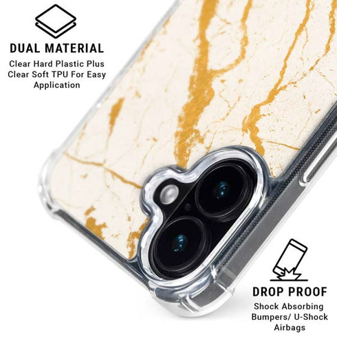 Cracked Marble iPhone 16 Plus Clear Case