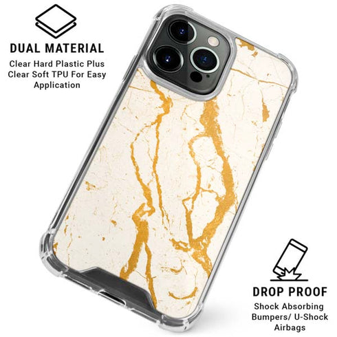 Cracked Marble iPhone 16 Pro Max Clear Case