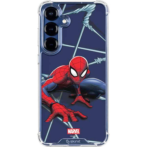 Marvel Spiderman Crawling Spiderman Galaxy S25 Plus Clear Case