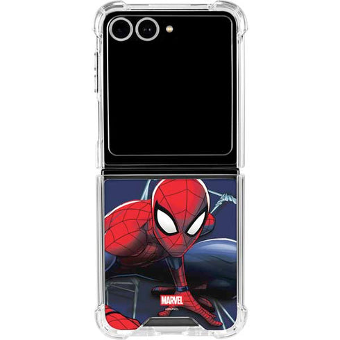 Marvel Spiderman Crawling Spiderman Galaxy Z Flip7 Clear Case