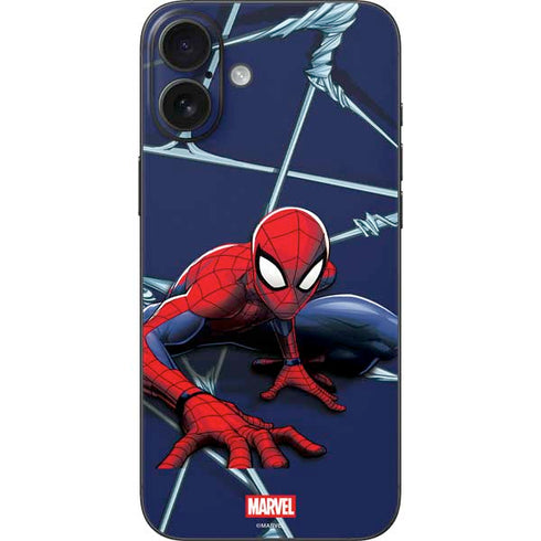 Marvel Spiderman Crawling Spiderman iPhone 16 Plus Skin