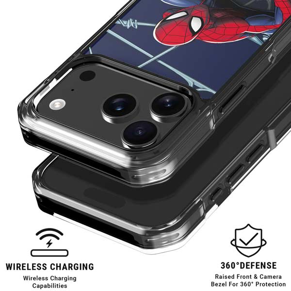 Marvel Spiderman Crawling Spiderman iPhone 17 Pro Max Clear Case
