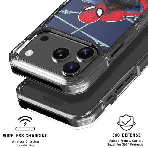 Marvel Spiderman Crawling Spiderman iPhone 17 Pro Max Clear Case