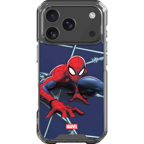 Marvel Spiderman Crawling Spiderman iPhone 18 Pro Clear Case