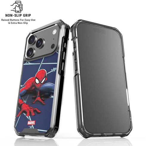 Marvel Spiderman Crawling Spiderman iPhone 18 Pro Clear Case