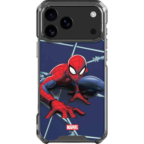 Marvel Spiderman Crawling Spiderman iPhone 18 Pro Max Clear Case