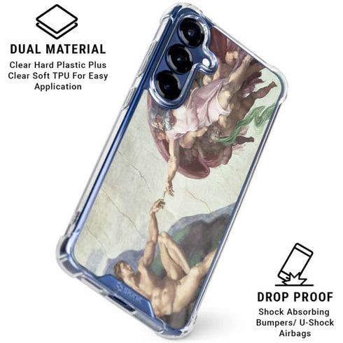 Creation of Adam by Michelangelo Galaxy S25 Clear Case
