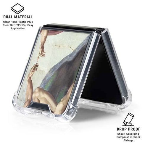 Creation of Adam by Michelangelo Galaxy Z Flip6 Clear Case