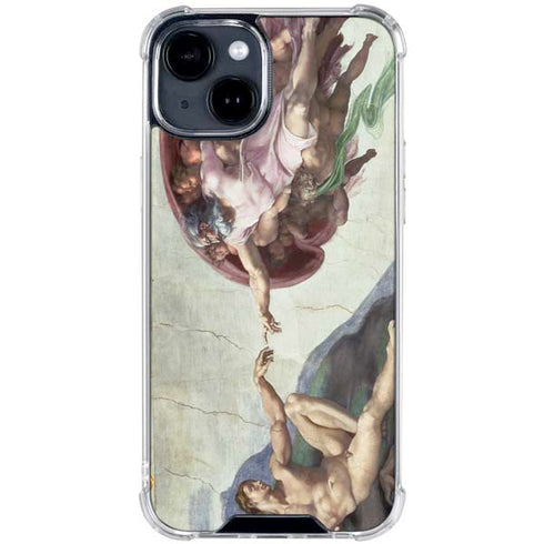 Creation of Adam by Michelangelo iPhone 15 Clear Case