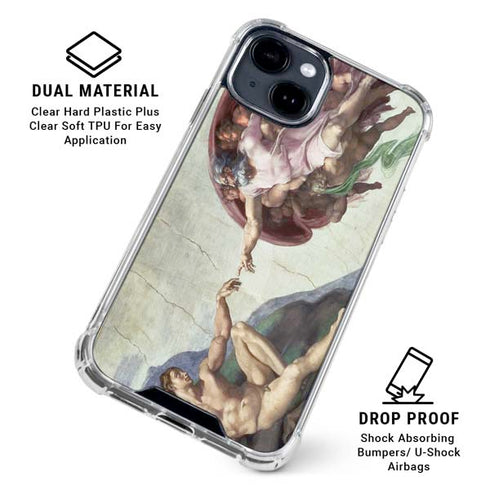 Creation of Adam by Michelangelo iPhone 15 Clear Case