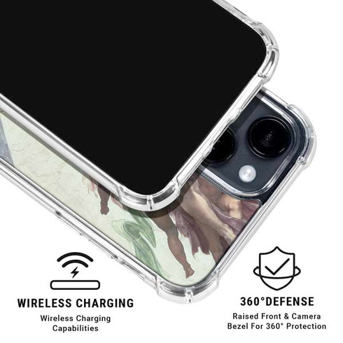 Creation of Adam by Michelangelo iPhone 15 Clear Case