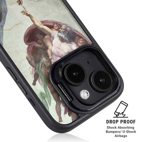 Creation of Adam by Michelangelo iPhone 15 Plus Kickstand Case