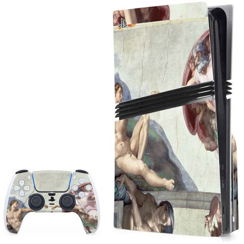 Creation of Adam by Michelangelo PS5 Pro Disk Bundle Skin