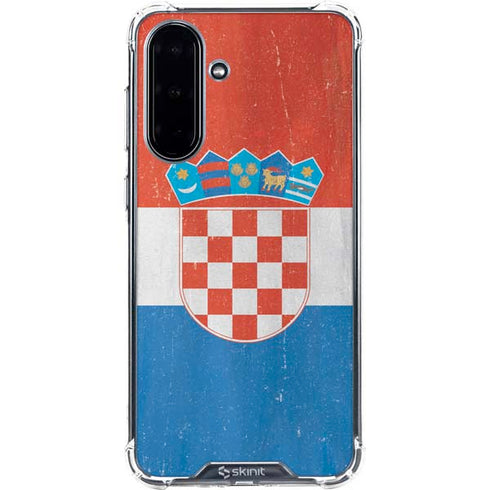 Croatia Flag Distressed Galaxy A36 5G Clear Case