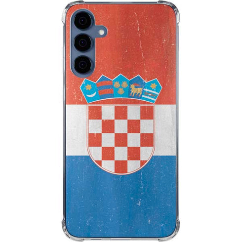 Croatia Flag Distressed Galaxy A55 5G Clear Case
