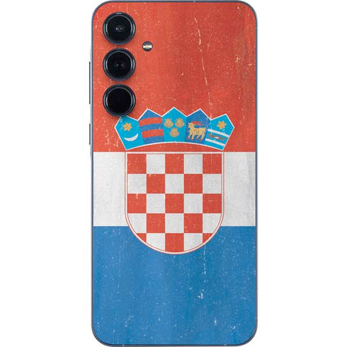 Croatia Flag Distressed Galaxy A55 5G Skin