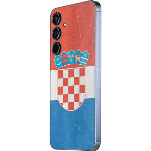 Croatia Flag Distressed Galaxy A55 5G Skin