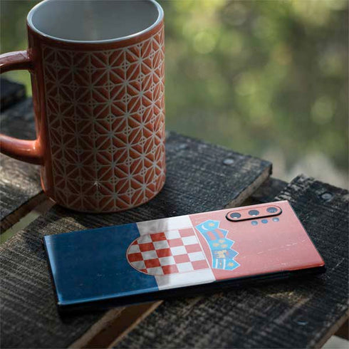 Croatia Flag Distressed Galaxy Note 10 Plus Skin