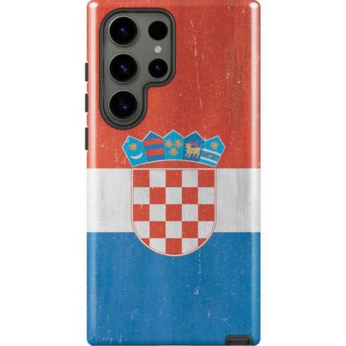 Croatia Flag Distressed Galaxy S23 Ultra Pro Case