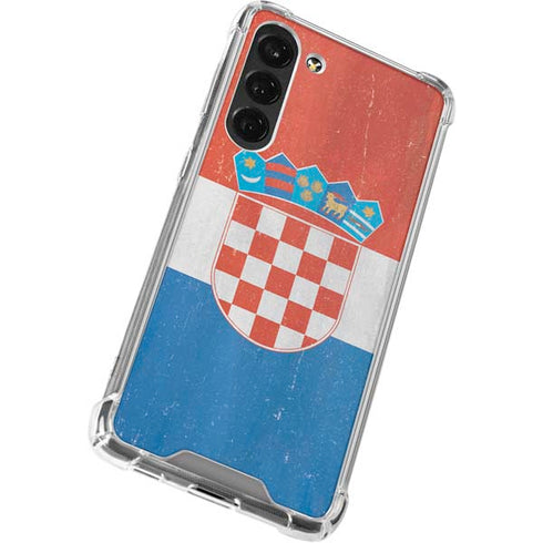 Croatia Flag Distressed Galaxy S24 FE Clear Case